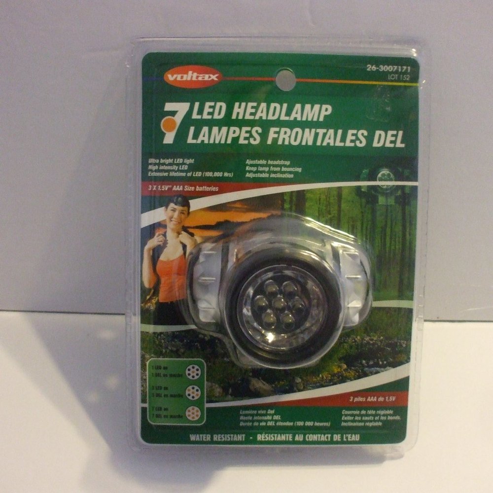 Voltax 7 LED Headlamp Water Resistant Battery powe